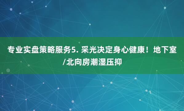 专业实盘策略服务5. 采光决定身心健康！地下室/北向房潮湿压抑