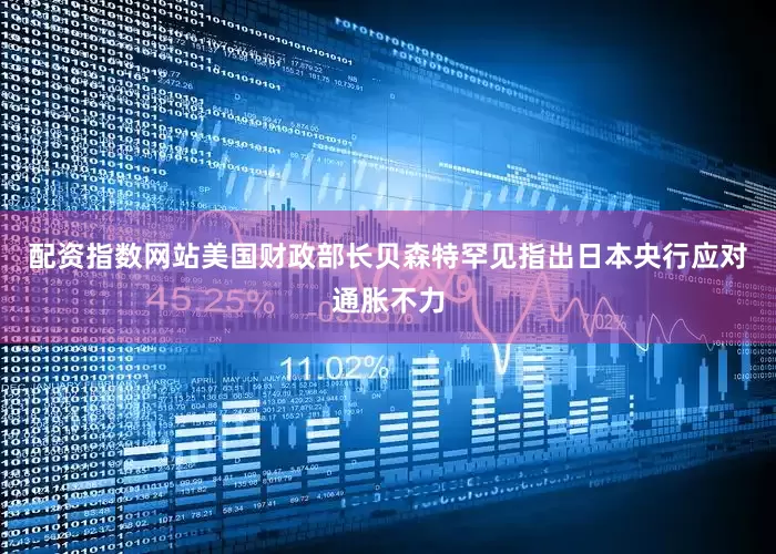 配资指数网站美国财政部长贝森特罕见指出日本央行应对通胀不力